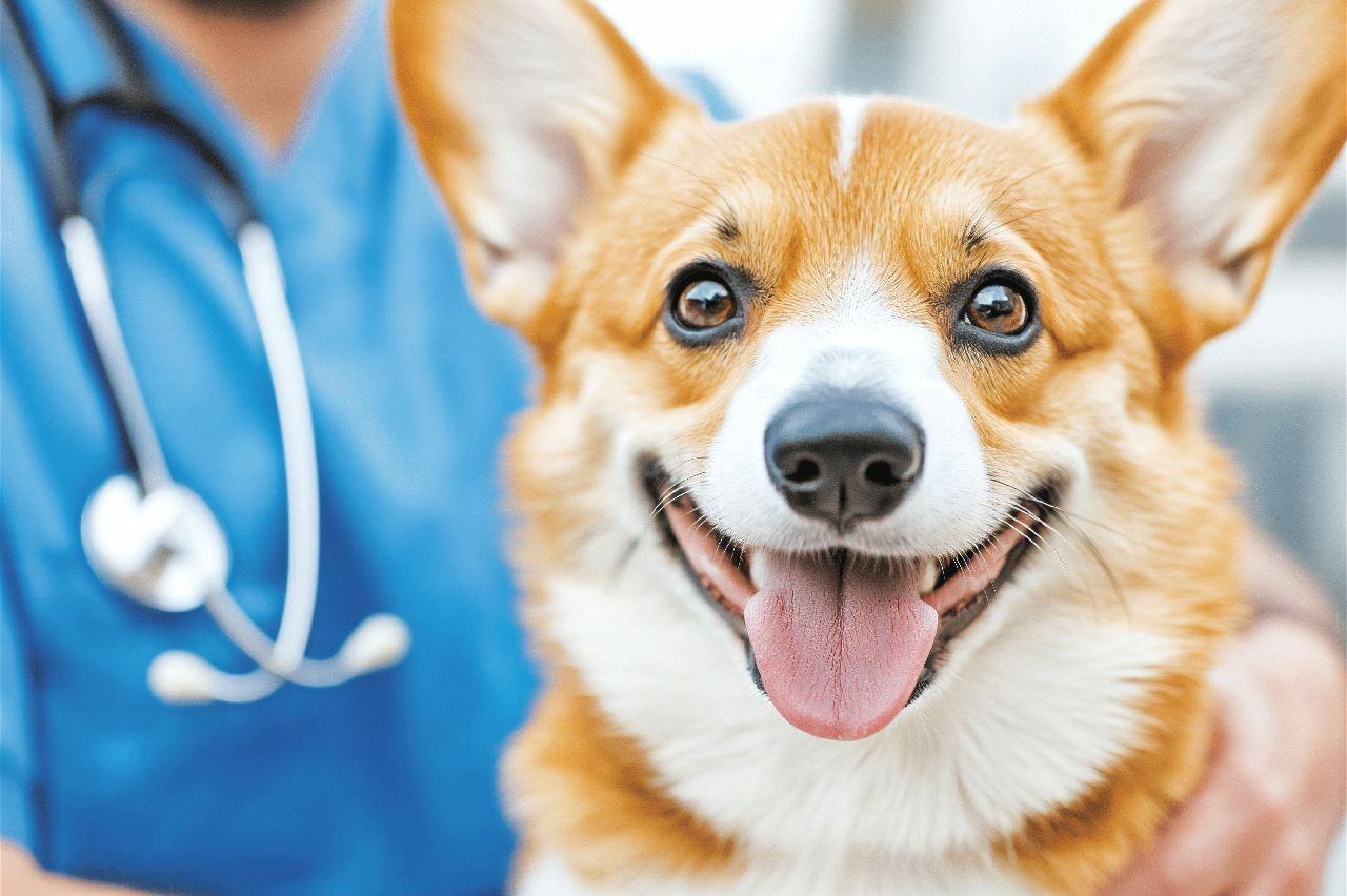 Smiling corgi